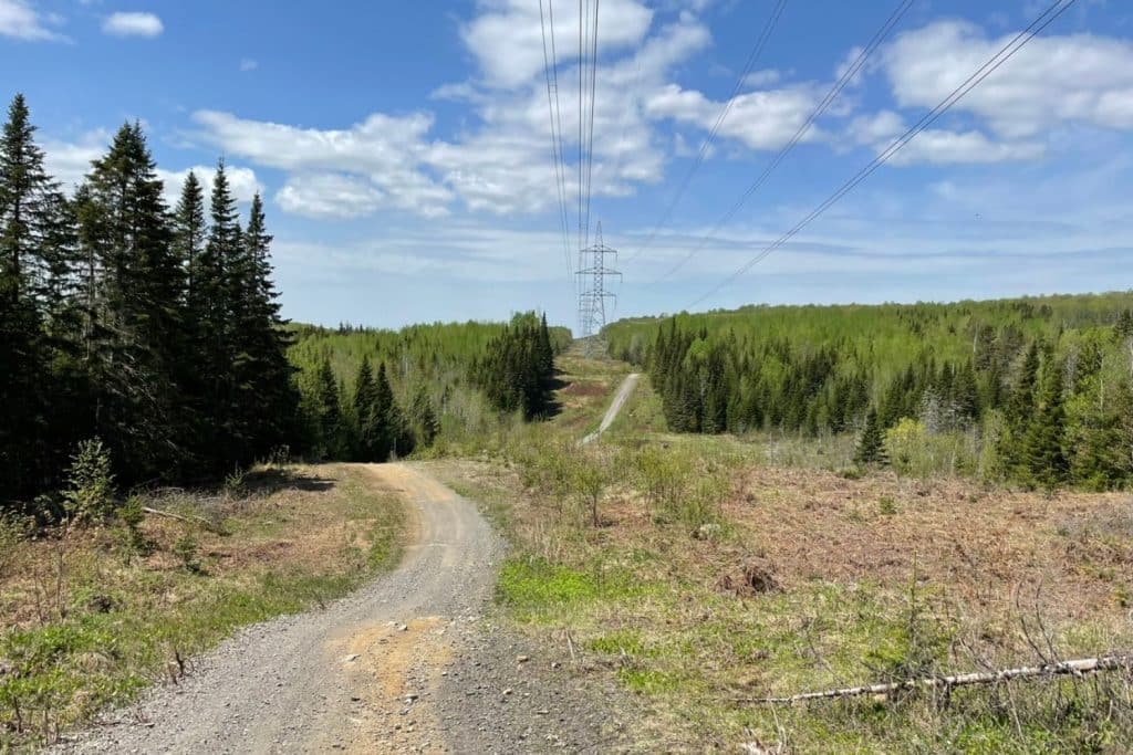 Trail along the Hydro-Quebec lines, corner of Saint-Marcellin